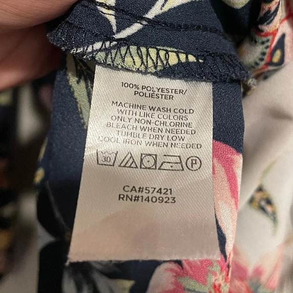 Loft women’s wrap multi color floral blouse boho long sleeve size Small - Picture 4 of 5